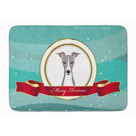 Carolines Treasures Italian Greyhound Merry Christmas Machine Washable Memory Foam Mat BB1546RUG